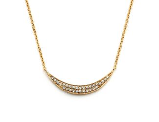 PARIKHS Gold Plated Crescent CZ Inlay Necklace in 925 Sterling Silver
