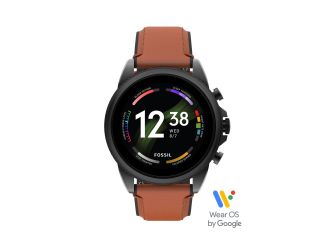 Men's Gen 6 Brown Leather Strap Smartwatch w/ Heart Rate