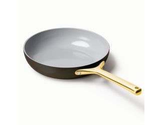 10.5" Iconics Nonstick Ceramic Fry Pan Black/Gold