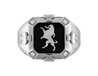 Crest of Bohemia Sterling Silver Diamond Ring - Size 10