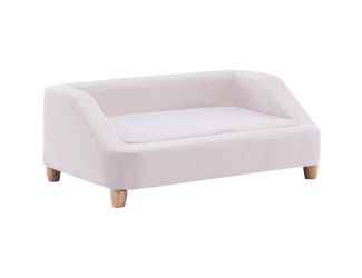 36-In. Microfiber Rectangle Pet Bed for Medium-Sized Dogs, White