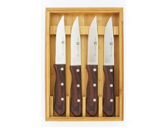 4pc Steakhouse Knife Set w/ Storage Tray