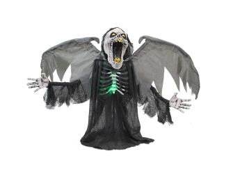 Animatronic Winged Reaper with Lights and Sound, Indoor/Covered Outdoor Halloween Decoration