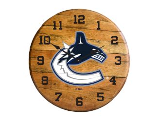 Winnipeg Jets Oak Barrel Clock