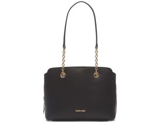 Hailey Micro Pebble Shopper - Black/Gold