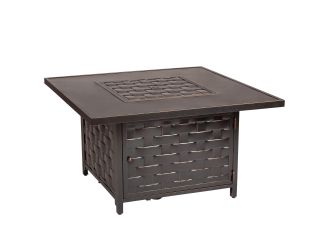 Armstrong 42" Square Basketweave Convertible Gas Fire Pit Table
