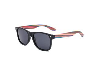 Funky - Stained Bamboo Wooden Sunglasses Black Frame