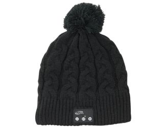 Bluetooth Wireless Music Beanie  w/ Built-in Speakers and Mic Black