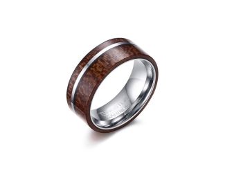 Zeus - Walnut & Tungsten Ring Ring Size 7
