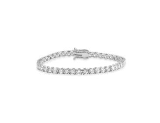 Bright White Privilege Round Lab Grown Diamond Tennis Bracelet in 14K White Gold 5.50ct,EF,VS1 VS2