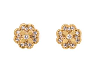 Heritage Bloom Mini Studs - Clear/Gold