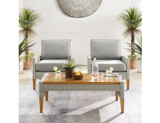 Capella Outdoor Wicker 3Pc Chair Set
