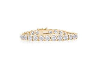 Bright White Privilege Round Lab Grown Diamond Tennis Bracelet in 14K Yellow Gold 17.00ct,EF,VS1 VS2