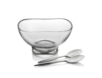 Braid Glass Salad Bowl w/ Srv