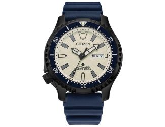 Citizen Men's Promaster Dive Automatics Fugu Polyurethane Strap watch, White dial