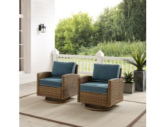 Bradenton 2Pc Outdoor Wicker Swivel Rocker Chair Set
