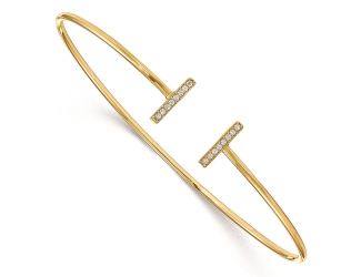 14ky Diamond Bar Bangle
