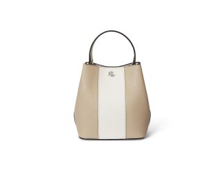 Two-Tone Leather Small Reese Bucket Bag