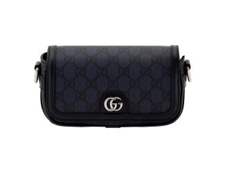 Gucci Ophidia Super Mini GG Supreme Canvas Shoulder Bag Navy Blue