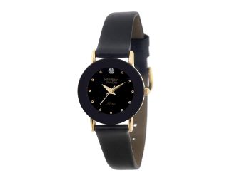 Women's Diamond Accented Gold-Tone Leather Watch