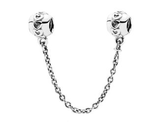 Hearts Silver Safety Chain