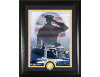Navy Patriotic Bronze Coin Vertical Photo Mint