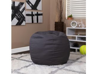 Small Solid Gray Refillable Bean Bag Chair for Kids and Teens