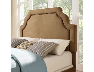Loren Keystone Upholstered Full/Queen Headboard In Camel Microfiber