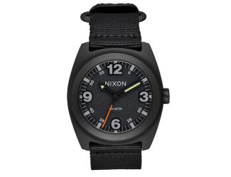 Mens Clutch 42 All Black Nylon Band Watch Black Dial
