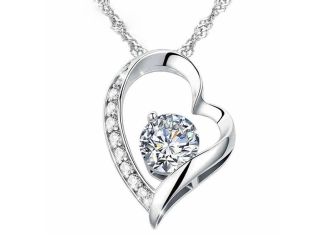 Floating Heart CZ Necklace