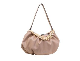 Smooth Draped & Ruched Baguette Bag - (Natural)