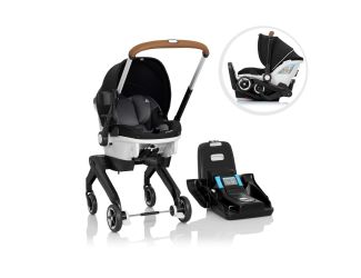 GOLD Shyft DualRide Car Seat & Stroller Combo w/ Storage Bag + Canopy Moonstone
