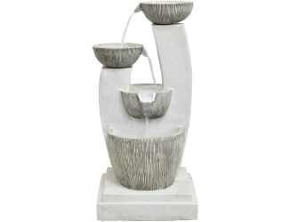 32.5-In. Contemporary Basin Indoor or Outdoor Garden Fountain with LED Lights for Patio, Deck, Porch