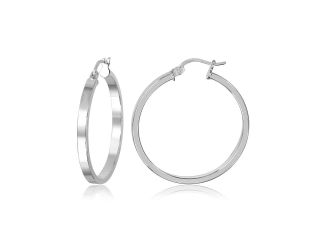 PARIKHS 3MM Square Flat Hoop Earring in 925 Sterling Silver - 18MM