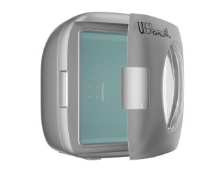 Uber Chill XL 12 Can Mini Fridge Silver
