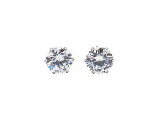 1.25 Ct Each CZ. Stainless Steel Round Cut Earrings