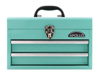 14 in 2-Drawer Metal Box Green