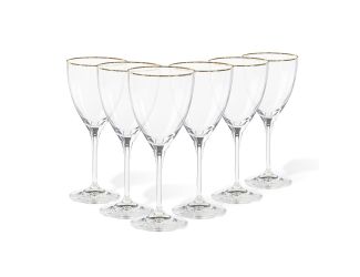 Sensa Set/6 wine glasses w/ golden rim