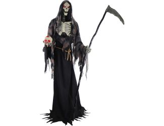 7-Ft. Tall Motion-Activated Rotting Reaper by SVI, Premium Talking Halloween Animatronic, Plug-In