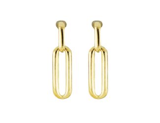 Diamante Large Link Post Earrings - Gold - 1-1/2" L. Made in America