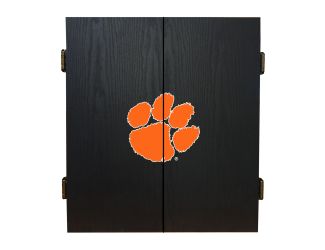 Clemson University Fan's Choice Dartboard Cabinet Set