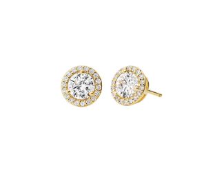 Women's 14k  Sterling Silver Cz Halo Stu