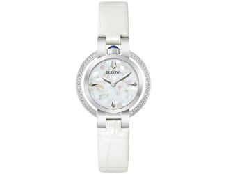 Ladies' Rubaiyat Leather Strap watch, White MOP dial