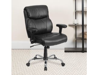 Big & Tall 400 lb. Rated Mid-Back Black LeatherSoft Ergonomic Task Office Chair