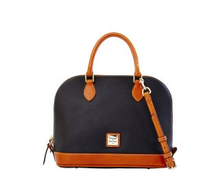 Pebble Grain Zip Zip Satchel
