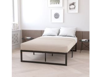 14" Queen Platform Bed Frame & 12" Mattress in a Box - No Box Spring Required
