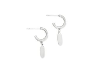 Fern Huggie Bright Silver Earrings