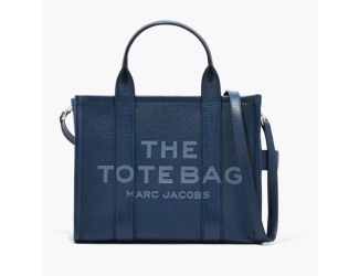 Marc Jacobs Leather Tote Bag (Medium, Blue Sea)
