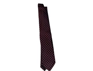 Prada Mens Neck Tie Bordeaux Red Silk Geometric Pattern