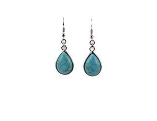 Turquoise and Silver Teardrop Earrings